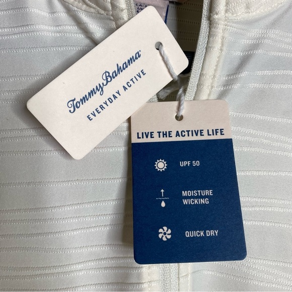 Tommy Bahama cream every day active stretch quarter zip athleisure pulloverSZ-SM - Picture 6 of 10